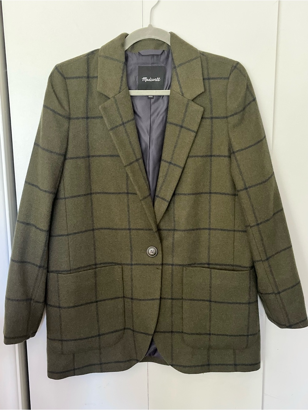 Madewell Larsen Blazer in Windowpane Size M